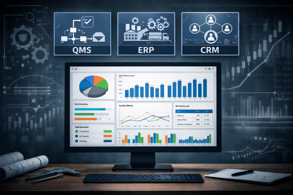 qms, erp, crm systems